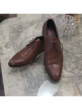 HUGO BOSS Brown Leather Captoe oxford shoes